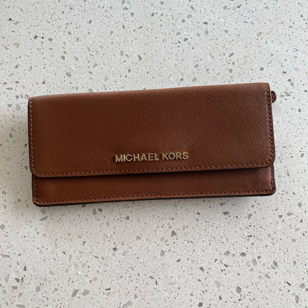 Michael Kors Saffiano Leather Flap Wallet
